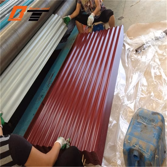 Todo el panel de tejas de metal recubierto de color RAL, placa prepintada CGCC Dx51d Gi, hoja de acero corrugado galvanizado, cartón corrugado galvanizado de construcción personalizada